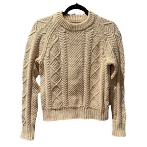 LLBean Fisherman Sweater size s 100% cotton